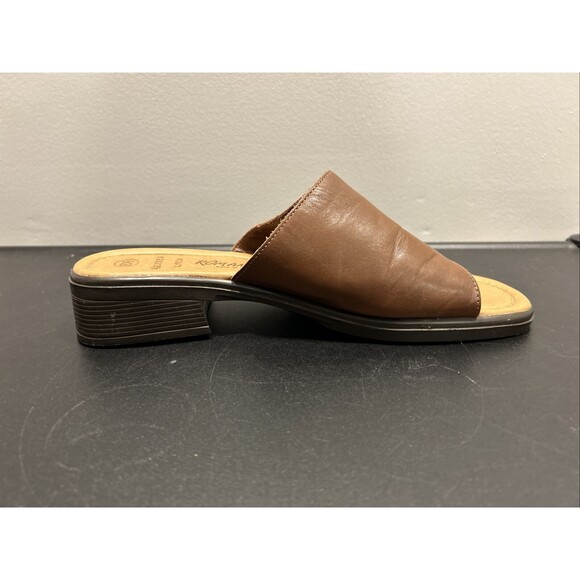 Romano Brazil Genuine Leather Size 8.5 Brown Lynda Sandals Slides Slip On - Picture 9 of 12